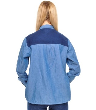 LEE koszula blue TOP BLOCKING SHIRT _ S