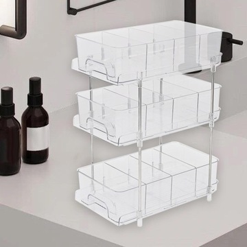 Прозрачный выдвижной органайзер под раковину Organi.