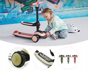 Самокат KINDERKRAFT 2в1 HALLEY со светодиодной подсветкой 24м+