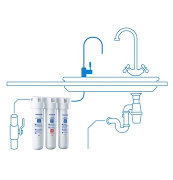 AQUAPHOR FILTR do WODY POD ZLEW pitnej zlewozmywak 3 wkłady 2l/min