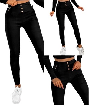 TR11101 JEANSY SPODNIE JEANSOWE JEGGINSY ELASTYCZNE ZDOBIENIA M/L