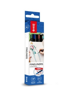 Cienkopisy kreślarskie MemoBe 0,4mm 4 kol. pisaki