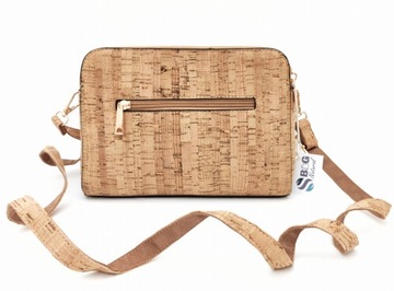 Пробковая сумка-мессенджер BELL II, 3 отделения.