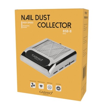 Пылесборник для ногтей без мешка для маникюра с HEPA-фильтром 80 Вт, серебристый