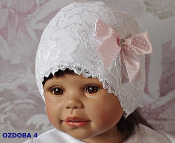 МИЛАЯ БЕЛАЯ ШАПКА ИЗ КРУЖЕВА И ФЛИСА 56