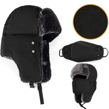 CZAPKA ZIMOWA WIATROSZCZELNA Z MASKĄ ZDEJMOWANĄ