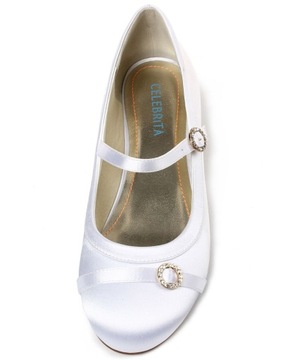 Buty komunijne dziewczęce 34 złote klamerki