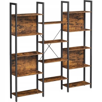 Mega ZESTAW 3w1 Szafka REGAŁ LOFT INDUSTRIALNY 158cm brąz 14 półek POJEMNY