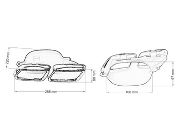 KONCOVKA TLUMIČE 285X80MM VSTUP 160X97MM MERCEDES W212