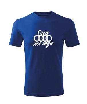 Koszulka T-shirt męska M90 AUDI Q5 Q7 niebieska rozm L