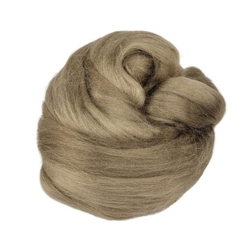 Wełna Czesanka Wiskozowa do filcowania, na włosy, 50g Jasny Brąz BLOND MYSI
