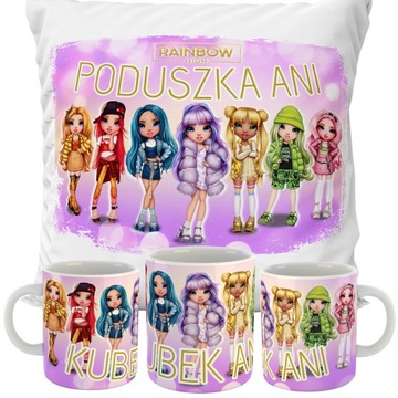 ZESTAW KUBEK + PODUSZKA RAINBOW HIGH PREZENT