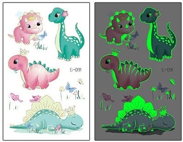 Tatuaż świecący tatuaże dla dzieci dinozaury