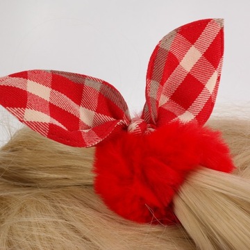 GUMKA DO WŁOSÓW SCRUNCHIES KRATKA SZKOCKA FUTERKO