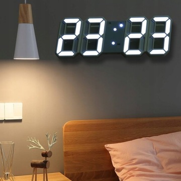 LED cyfrowy zegar ścienny alarm data temperatura