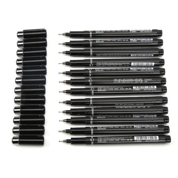 12 шт. Ручка для рисования линий, пишите плавно, тонко, водонепроницаемая, EN