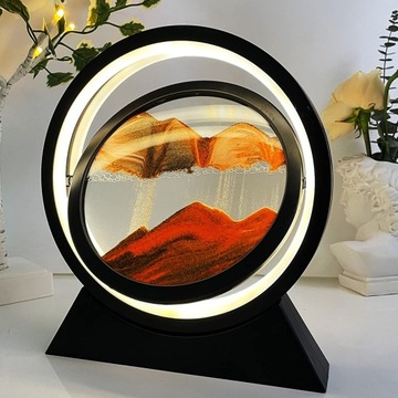 Песочная живопись 3D Вращающиеся песочные часы со светодиодом