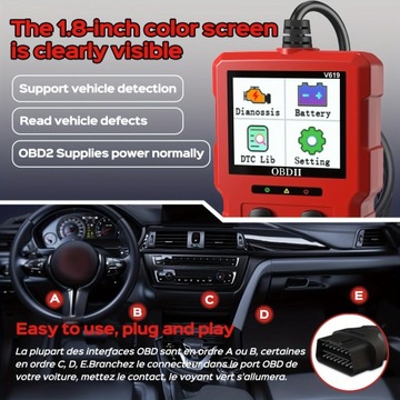 Диагностический инструмент сканера OBD2, считыватель кодов сканера OBDII/EOBD,