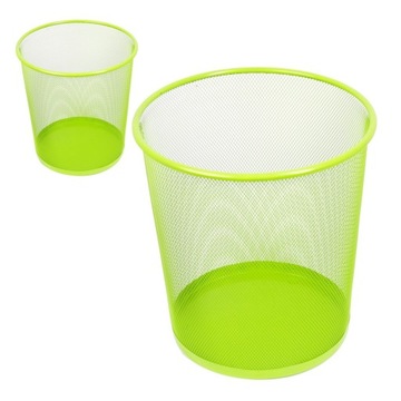KOSZ biurowy NA PAPIER kosz na śmieci SIATKA metalowa LIMONKA 12L 2 sztuki