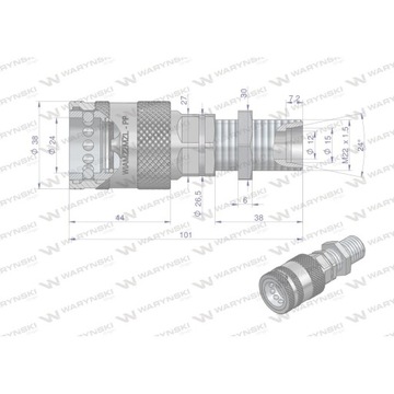 Гидравлический быстроразъемный разъем, евророзетка M22x1,5