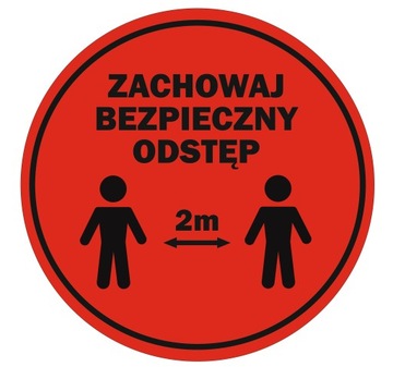 NAKLEJKA NA PODŁOGĘ 30cm ZACHOWAJ ODSTĘP