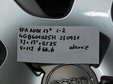 1FA Диск 17 Audi 5x112 ET25 7J Ø66,6 4G8601025H