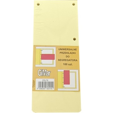 Przekładki 98x240 wąskie (100) żółte GIMAR