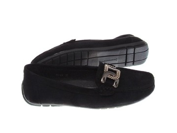 DAMSKIE ZAMSZOWE MOKASYNY Black r.39