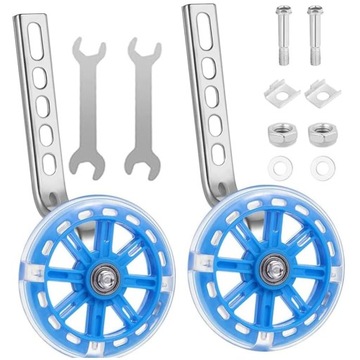 СВЕТОДИОДНЫЕ БОКОВЫЕ КОЛЕСА ДЛЯ ВЕЛОСИПЕДА 12–20 ДЮЙМОВ, СТАБИЛИЗАТОРЫ ВЕЛОСИПЕДА, СИНИЕ
