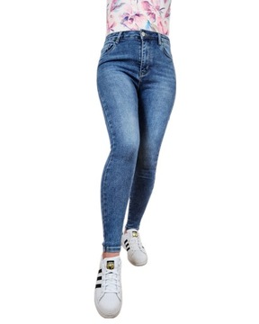 Spodnie jeansowe M'SARA klasyczne modelujące dopasowane uciągliwe rozmiary