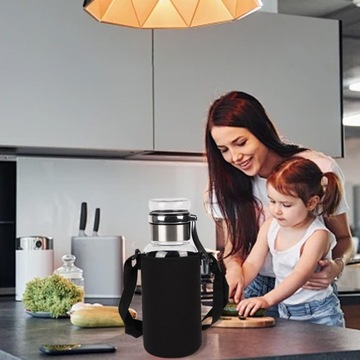 Спортивная стеклянная бутылка для воды с устройством для отделения твердых частиц