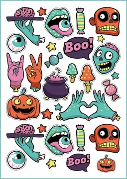 Tatuaże tymczasowe halloween 14 A4