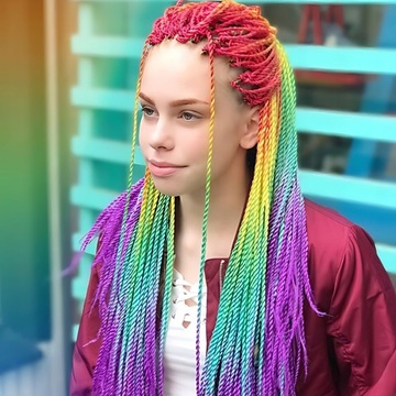 СИНТЕТИЧЕСКИЕ ВОЛОСЫ ДЛЯ КОС ОМБРЕ ЦВЕТНЫЕ КОСЫ 130 СМ