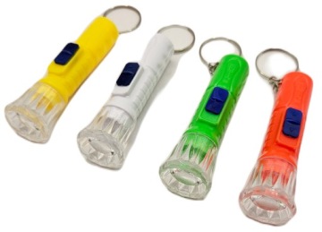 БРЕЛОК СВЕТОДИОДНЫЙ ФОНАРИК СМЕШАННЫЕ ЦВЕТА 7см