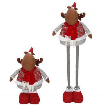 RENIFER ŚWIĄTECZNY TELESKOPOWY POD CHOINKĘ OZDOBA XXL DEKORACJA ŚWIĄTECZNA