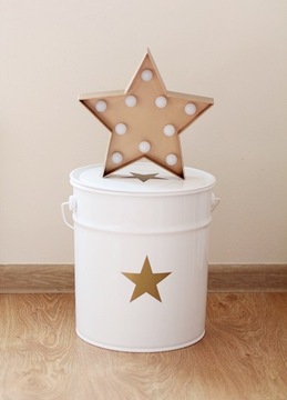 metalowy kosz wiaderko na zabawki