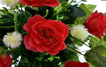 ЦЕНТР КОМПОЗИЦИИ ДЛЯ КЛАДБИЩА ВАЗА ВСТАВКА ИСКУССТВЕННЫЕ ЦВЕТЫ ЦВЕТОЧНЫЙ ГОРШОК РОЗЫ