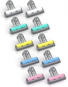 Berlingo klipy Buldog, kolorowe, 32 mm, 10 szt