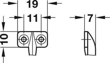 2 x ОГРАНИЧИТЕЛИ УГЛА ОТКРЫТИЯ МЕБЕЛИ HAFELE ДЛЯ ФАСАДНОЙ ДВЕРИ, БЕЛЫЕ + ВИНТЫ