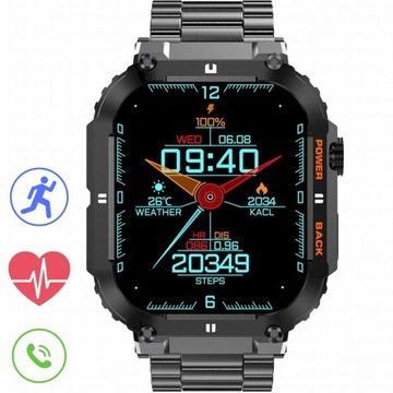 GRAVITY GT6-2 czarna bransoletka smartwatch męski
