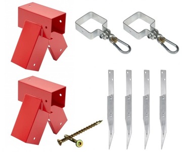 Одинарный монтажный комплект, разъемы 90х90 КРАСНЫЙ