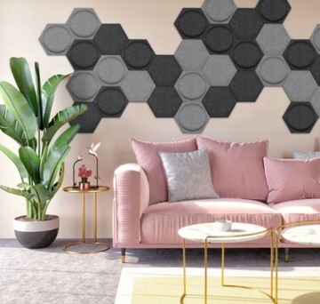 Декоративные настенные панели HEXAGON CIRCLE FELT