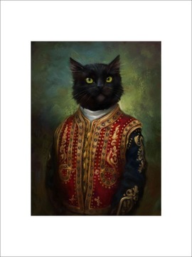 PLAKAT BEZ RAMY 30x40cm portret kot generał sztuka król książe
