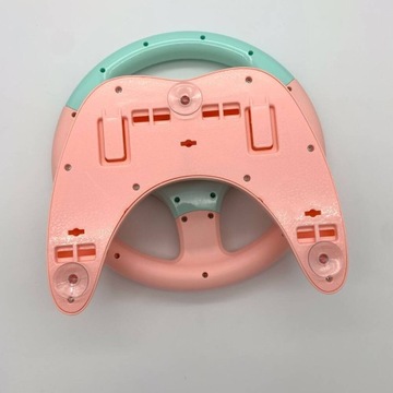 INTERAKTYWNA KIEROWNICA RÓŻOWA Z PODSTAWKĄ DŹWIĘKI SYMULATOR Z PRZYSSAWKAMI