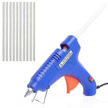 PISTOLER DO KLEJU 100W ZESTAW WKŁADY NA GORĄCO 10 SZT DEKORACJE
