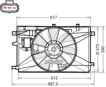 DENSO DER50003 VENTILÁTOR CHLAZENÍ MOTORU