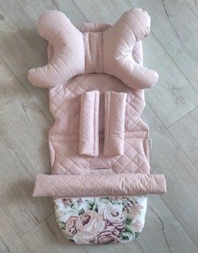 Вкладыш для коляски Rose S+подушка+защита ремней и повязка на голову