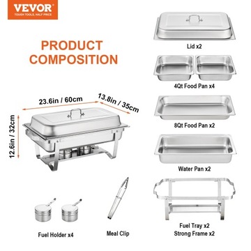Bain Marie Набор из 2 подогревающих блюд, 7,5 л