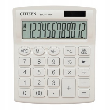 Citizen kalkulator biurowy SDC 812 NRWHE 12 cyfr biały procenty