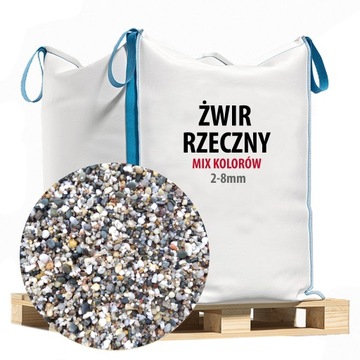 Żwir Rzeczny Ogrodowy MIX KOLOR 2-8mm 500 Big Bag